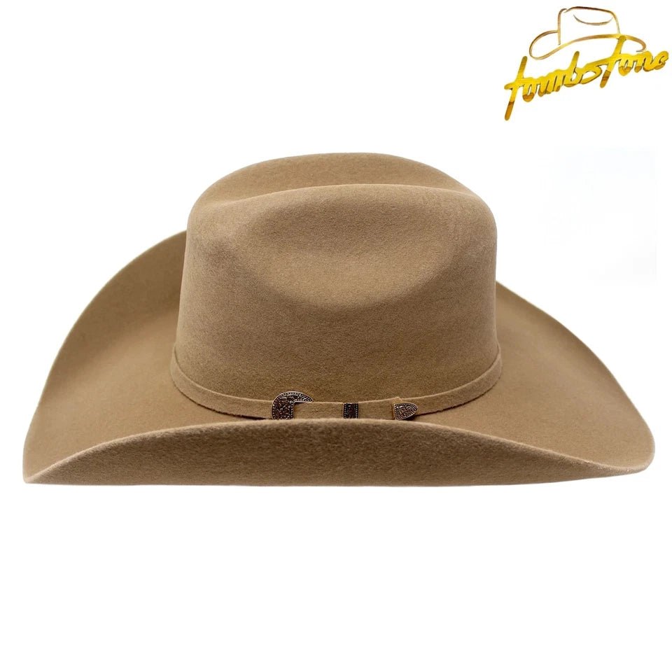 Tombstone 20X Western Cowboy Fur Felt Hat East West Style - Camel Nutria - OriginalWestern.com