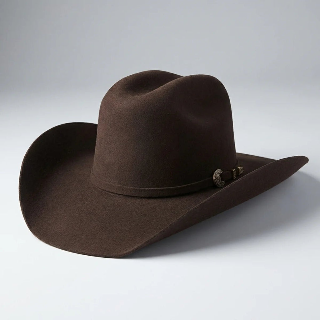 Tombstone 20X Western Cowboy Fur Felt Hat East West Style - Chocolate Brown - OriginalWestern.com