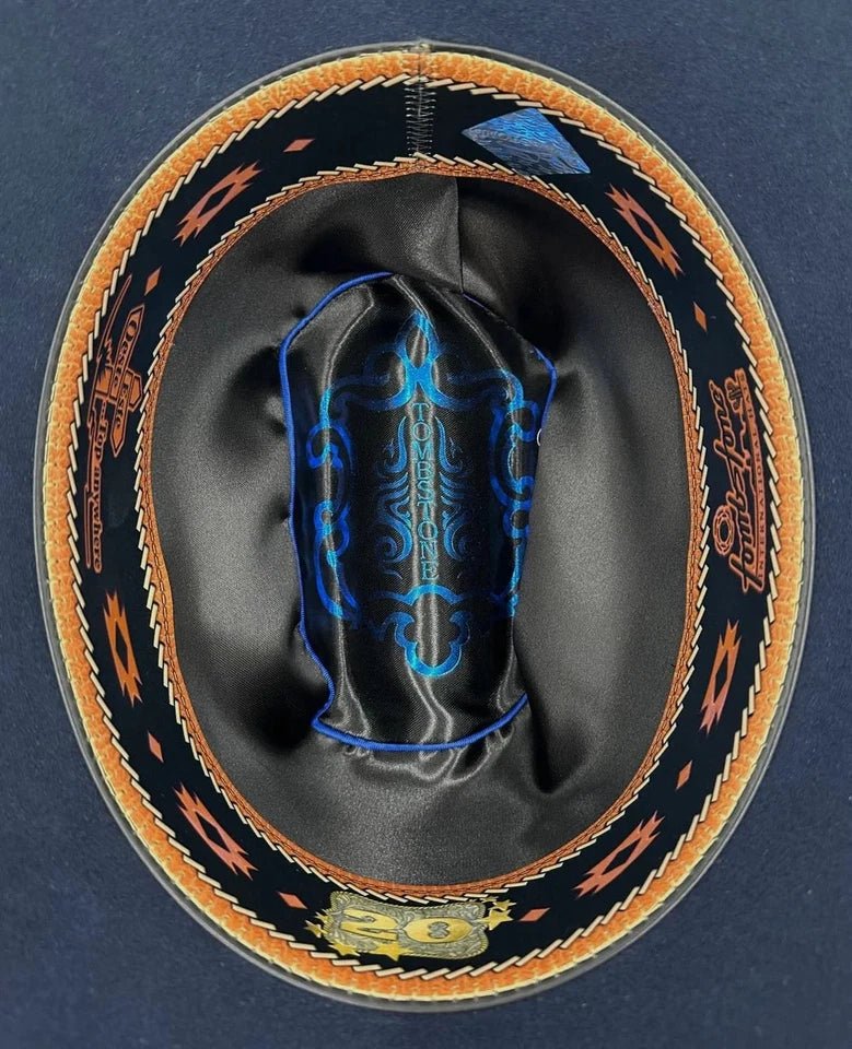 Tombstone 20X Western Cowboy Fur Felt Hat East West Style - Navy Blue - OriginalWestern.com