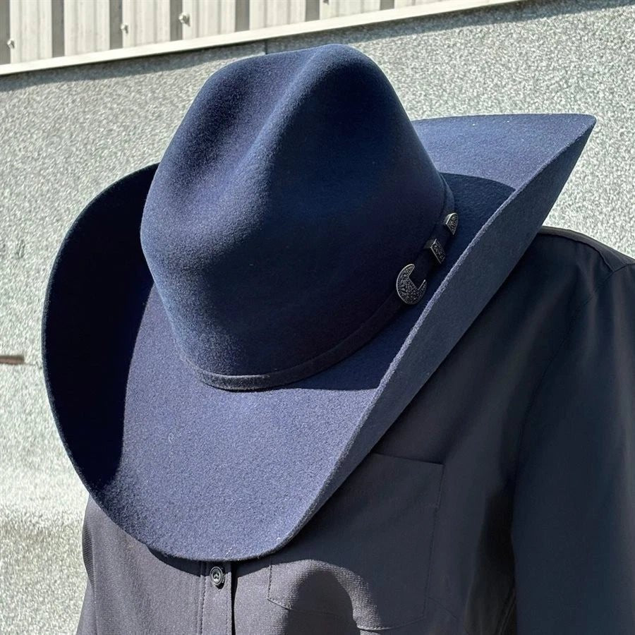 Tombstone 20X Western Cowboy Fur Felt Hat East West Style - Navy Blue - OriginalWestern.com
