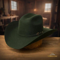 Tombstone 20X Western Cowboy Fur Felt Hat East West Style - Olive Green - OriginalWestern.com