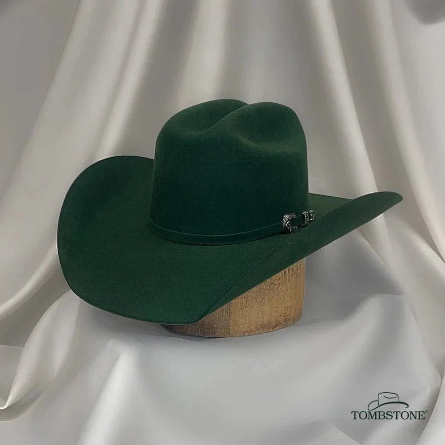 Tombstone 20X Western Cowboy Fur Felt Hat East West Style - Olive Green - OriginalWestern.com
