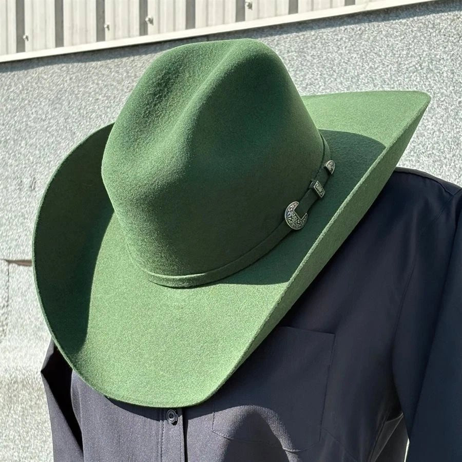 Tombstone 20X Western Cowboy Fur Felt Hat East West Style - Olive Green - OriginalWestern.com