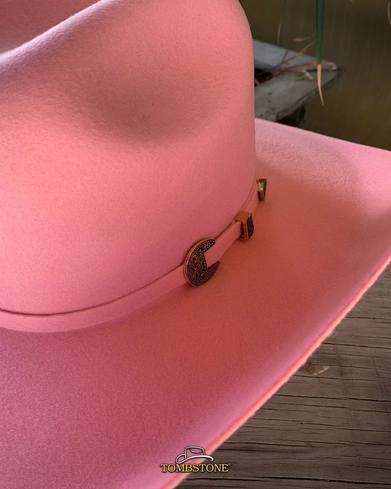 Tombstone 20X Western Cowboy Fur Felt Hat East West Style - Pink - OriginalWestern.com