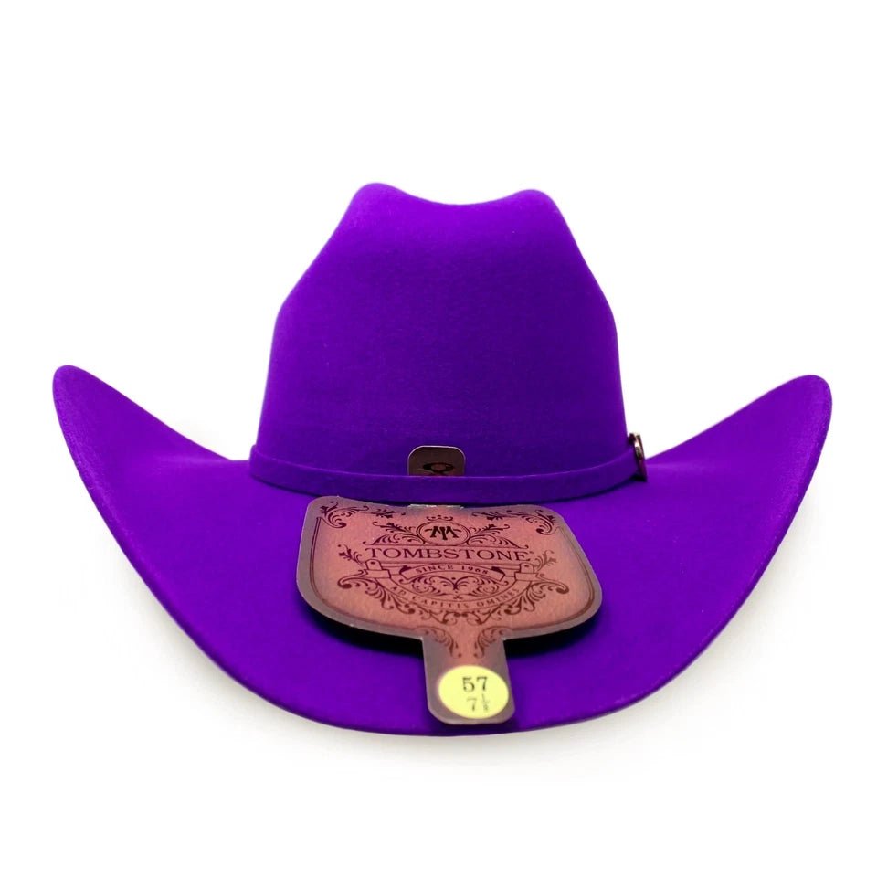 Tombstone 20X Western Cowboy Fur Felt Hat East West Style - Purple - OriginalWestern.com
