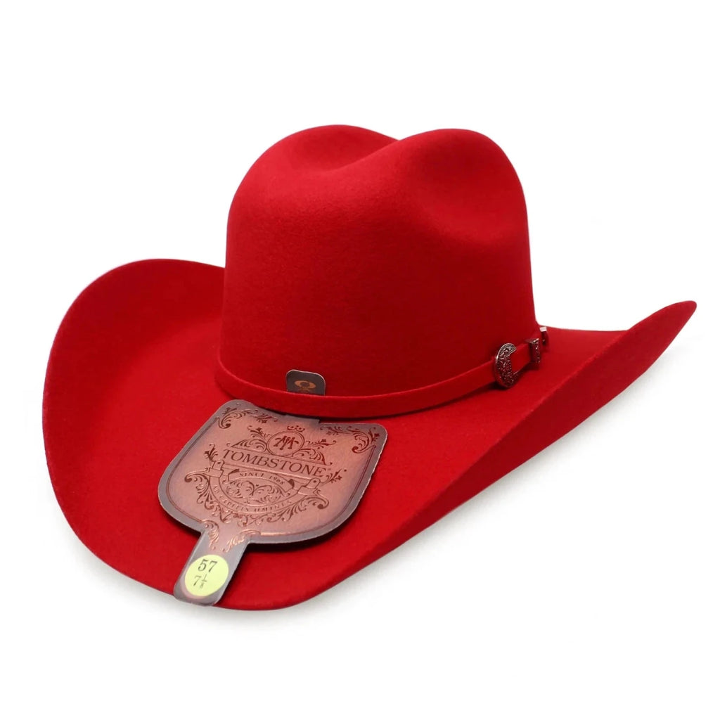 Tombstone 20X Western Cowboy Fur Felt Hat East West Style - Red - OriginalWestern.com