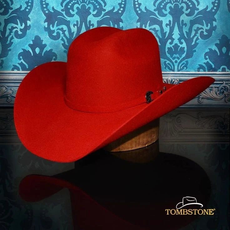 Tombstone 20X Western Cowboy Fur Felt Hat East West Style - Red - OriginalWestern.com