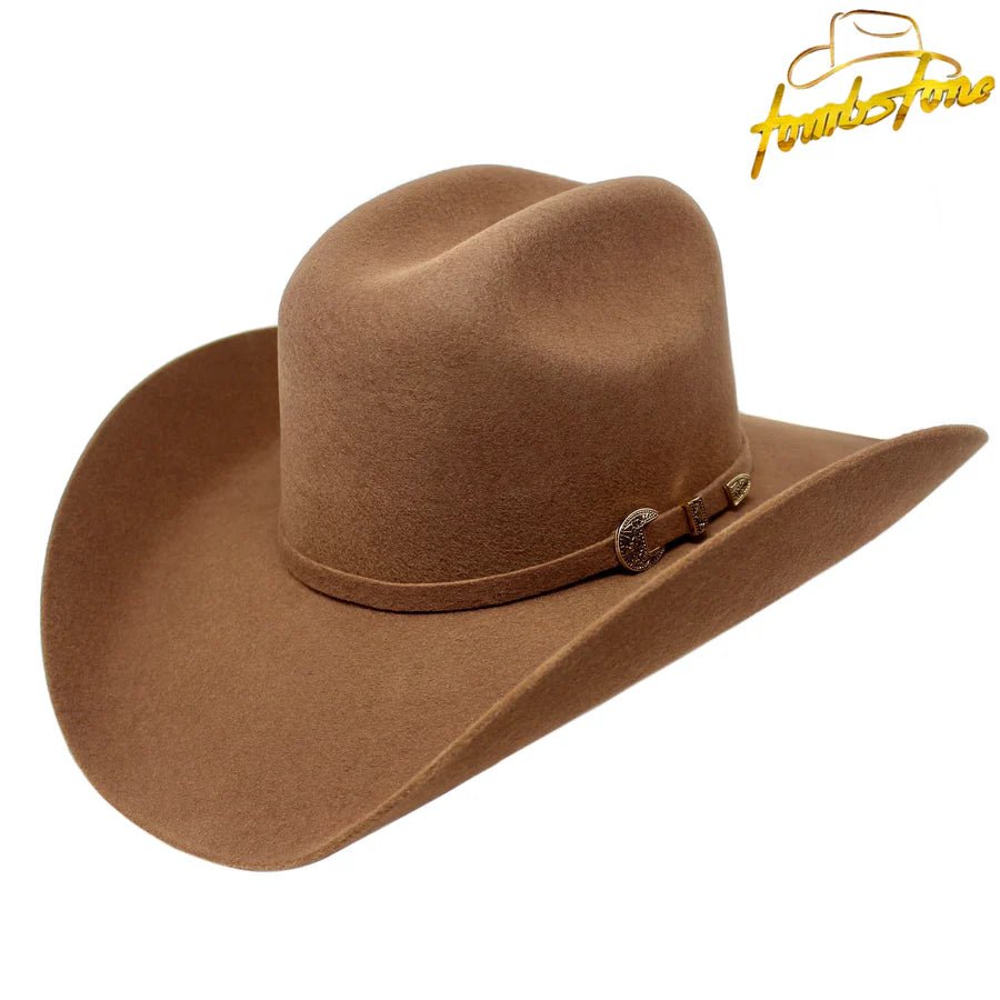 Tombstone 20X Western Cowboy Fur Felt Hat East West Style - Walnut Pecan - OriginalWestern.com