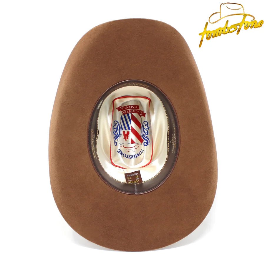 Tombstone 20X Western Cowboy Fur Felt Hat East West Style - Walnut Pecan - OriginalWestern.com