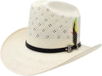 Tombstone 30X El Viejon Flower Style Western Cowboy Shantung Straw Hat - OriginalWestern.com