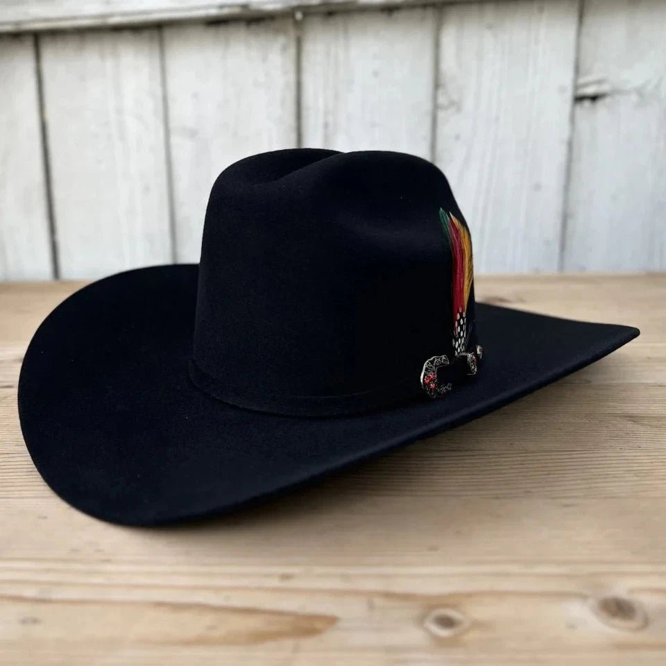 Tombstone 50X Marlboro Style Beaver Fur Felt Western Cowboy Hat - Black - OriginalWestern.com