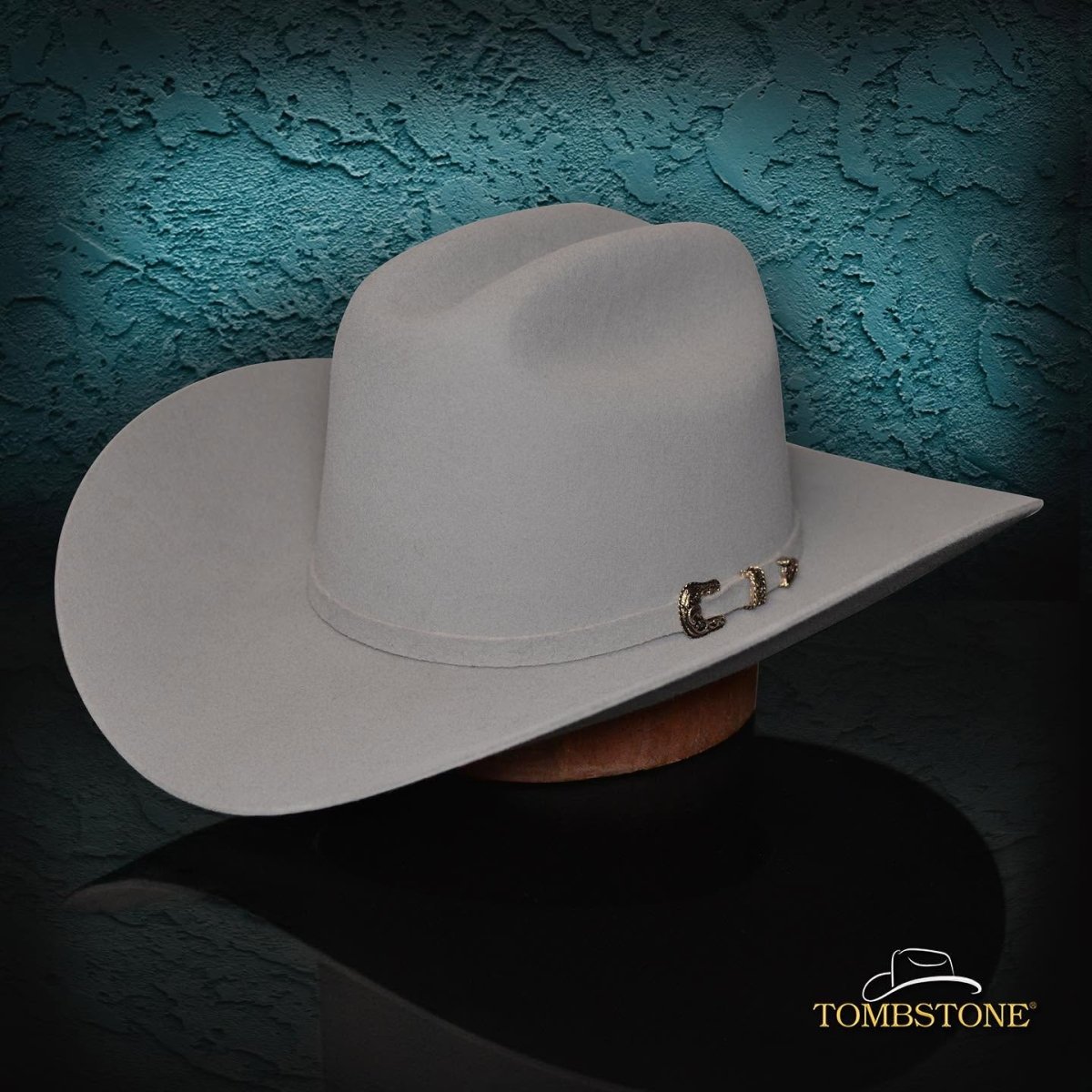 Tombstone 50X Marlboro Style Beaver Fur Felt Western Cowboy Hat - Gray - OriginalWestern.com