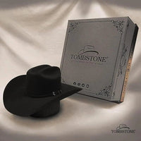 Tombstone 50X Roper Style Beaver Fur Felt Western Cowboy Hat - Black - OriginalWestern.com