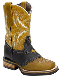 Silverton Kid's Longhorn All Leather Square Toe Boots-Honey