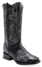 Women´s Silverton Celina All Leather Wide Square Toe Boots-Black