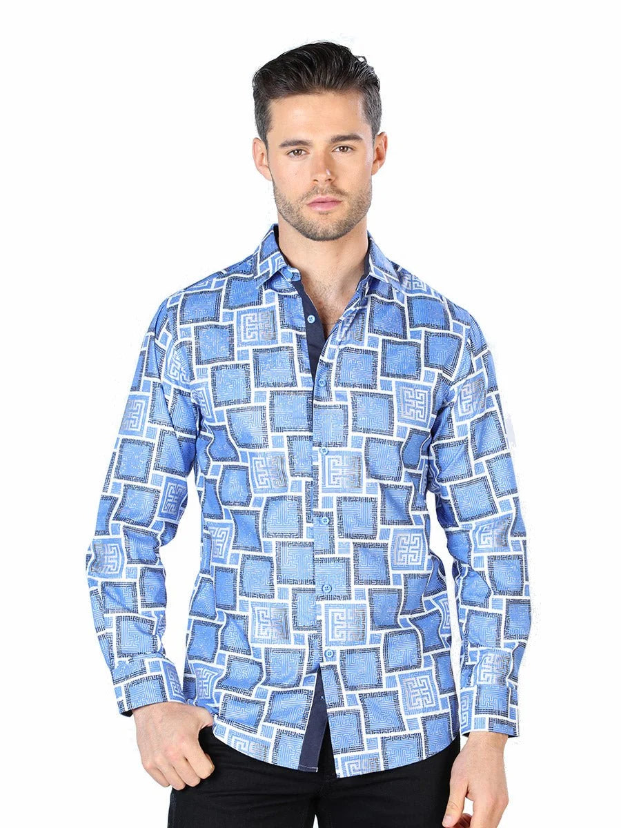 El General - Casual Long Sleeve Shirt- Blue 44004