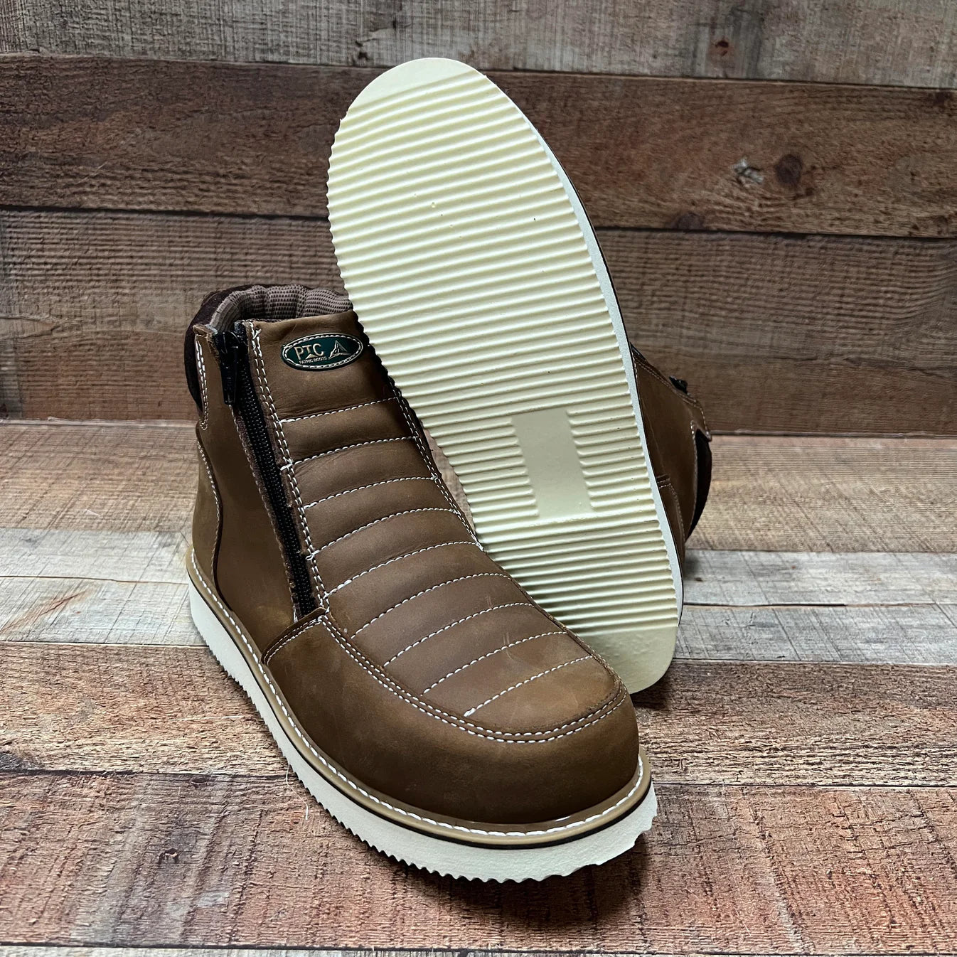 Men's Leather Zipper Work Boots Oil/Water Resistant Est.330