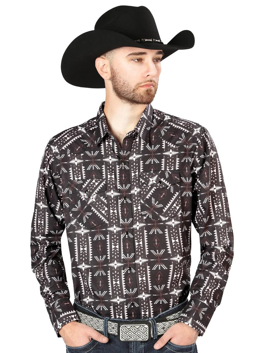 El General - Black Casual Long Sleeve Shirt 44220