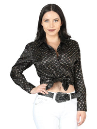The General Women's Black/Gold Casual Long-Sleeve Shirt 44558