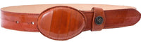Genuine Exotic Eel Skin Western Belt with Removable Buckle - Cognac