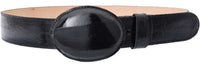 Genuine Exotic Eel Skin Western Belt with Removable Buckle - Black