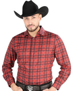 El General - Men’s Western Shirt in Red Plaid 44705