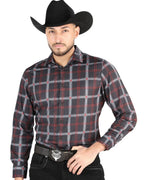 El General - Men’s Western Shirt in Black-Gray Plaid 44709