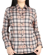 El General Women’s Western Shirt in Beige-Black Plaid  44715