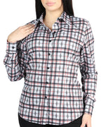 El General Women’s Western Shirt in Black-White Plaid  44720