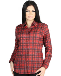 El General Women’s Western Shirt in Red Plaid  44722