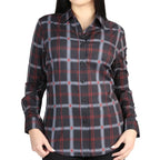 El General Women’s Western Shirt in Black-Gray Plaid  44726