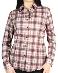 El General Women’s Western Shirt in Beige-Red Plaid 44728