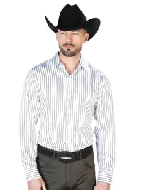 White And Black Casual Long Sleeve Shirt 43926 - OriginalWestern.com