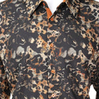White Diamonds - Leopard Fashion Denim Shirt - Coffee WD-820 - OriginalWestern.com