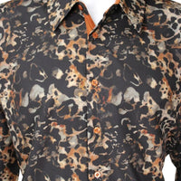 White Diamonds - Leopard Fashion Denim Shirt - Coffee WD-820 - OriginalWestern.com