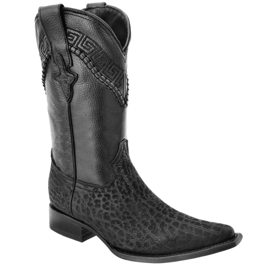 White Diamonds Men's Bull Neck Leather 3X Toe Cowboy Boots – Black - OriginalWestern.com