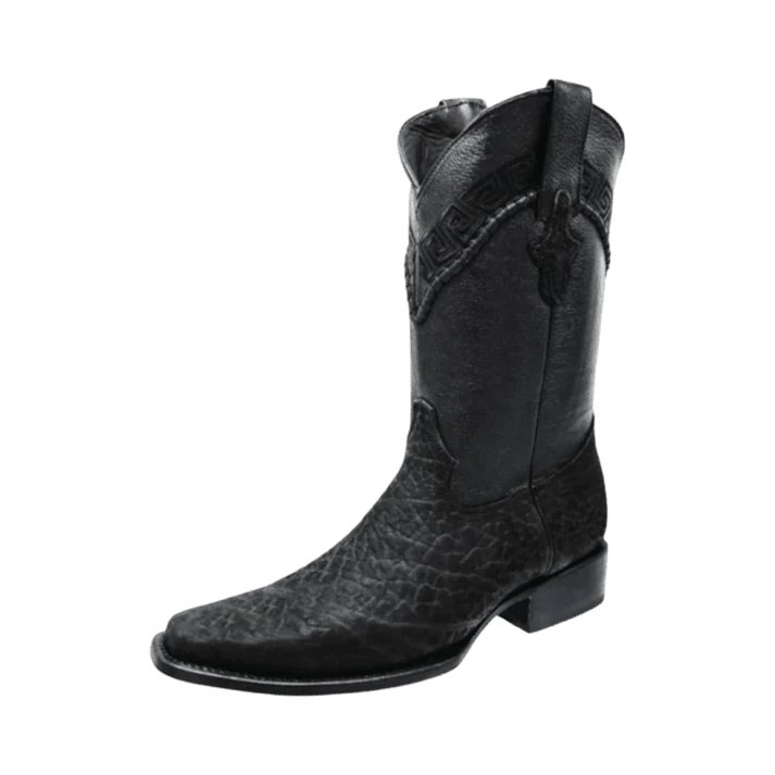 White Diamonds Men's Bull Neck Leather Round Toe Cowboy Boots – Black - OriginalWestern.com