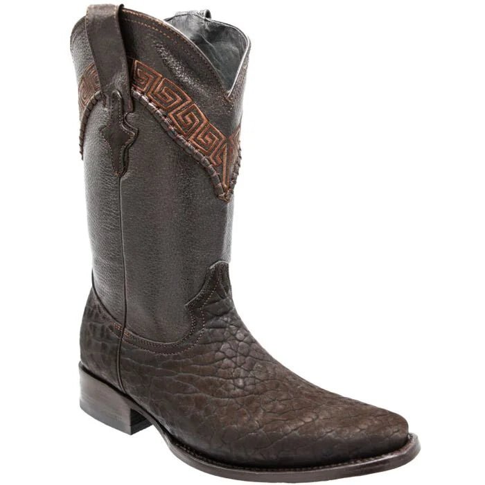 White Diamonds Men's Bull Neck Leather Round Toe Cowboy Boots – Brown - OriginalWestern.com