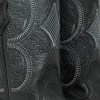 White Diamonds Men's Bull Shoulder Leather Square Toe Tractor Sole Cowboy Boots - Black - OriginalWestern.com