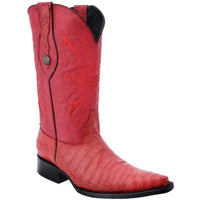 White Diamonds Men's Crocodile Belly Print 3X Toe Cowboy Boots – Red - OriginalWestern.com
