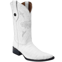 White Diamonds Men's Crocodile Belly Print 3X Toe Cowboy Boots – White - OriginalWestern.com
