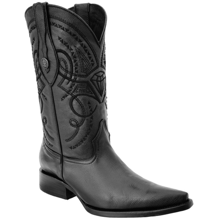 White Diamonds Men's Deerskin-Grain Leather 3X Toe Cowboy Boots – Black - OriginalWestern.com