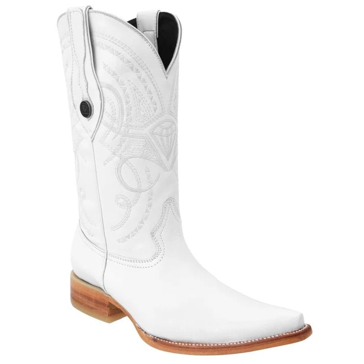 White Diamonds Men's Deerskin-Grain Leather 3X Toe Cowboy Boots – White - OriginalWestern.com