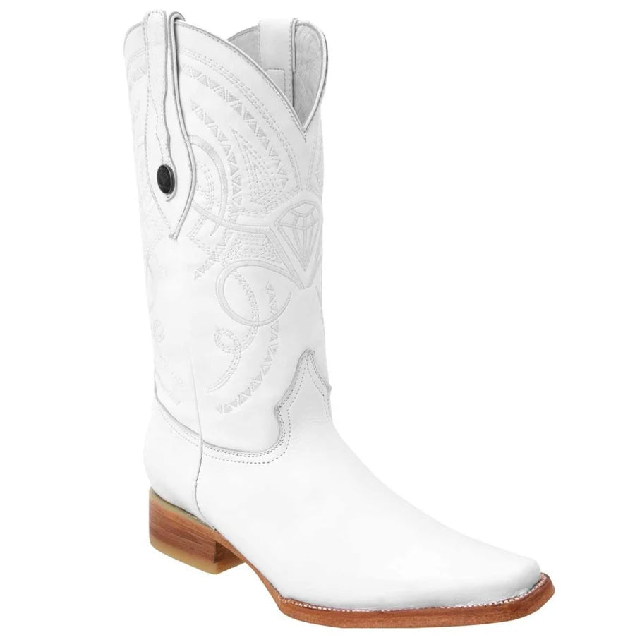 White Diamonds Men's Deerskin-Grain Leather Snip Toe Cowboy Boots – White - OriginalWestern.com
