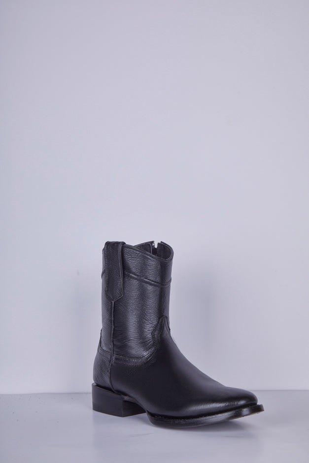 White Diamonds Men's Full - Grain Leather Botin Roper Casual Boots – Black - OriginalWestern.com