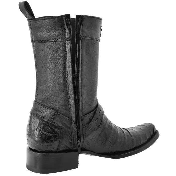 White Diamonds Men's Genuine Caiman Belly Exótico Belly Caiman Hudson MC/2 Boots – Black - OriginalWestern.com