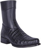 White Diamonds Men's Genuine Caiman Belly Short Cowboy Boots with Zipper – Black - OriginalWestern.com