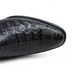 White Diamonds Men's Genuine Caiman Belly Short Cowboy Boots with Zipper – Black - OriginalWestern.com