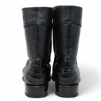 White Diamonds Men's Genuine Caiman Belly Short Cowboy Boots with Zipper – Black - OriginalWestern.com