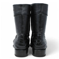 White Diamonds Men's Genuine Caiman Belly Short Cowboy Boots with Zipper – Black - OriginalWestern.com